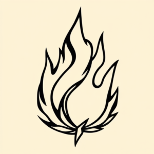 Negative Space Flame Tattoo