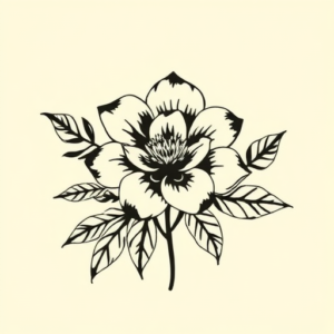 Negative Space Floral Tattoo