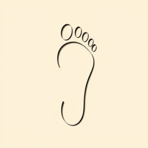 Negative Space Footprint Tattoo