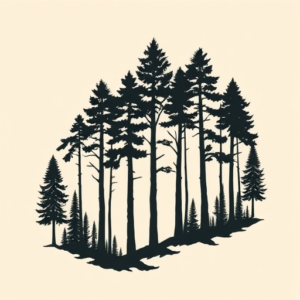 Negative Space Forest Tattoo