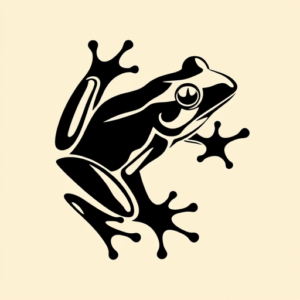 Negative Space Frog Tattoo