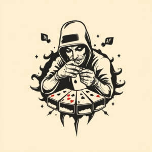 Negative Space Gambling Tattoo