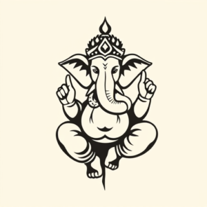 Negative Space Ganesha Tattoo
