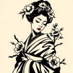 Negative Space Geisha Tattoo