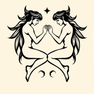 Negative Space Gemini Tattoo