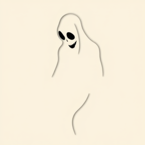 Negative Space Ghost Tattoo