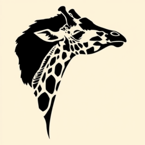 Negative Space Giraffe Tattoo