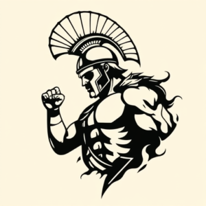 Negative Space Gladiator Tattoo