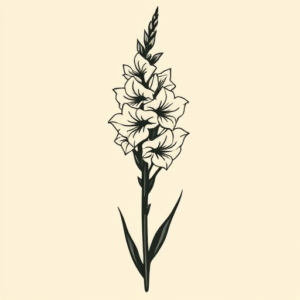 Negative Space Gladiolus Tattoo