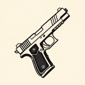 Negative Space Glock Tattoo