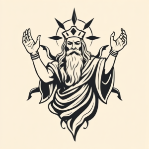 Negative Space God Tattoo