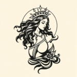 Negative Space Goddess Tattoo
