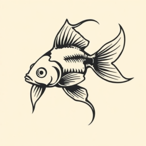 Negative Space Goldfish Tattoo