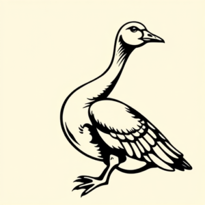 Negative Space Goose Tattoo