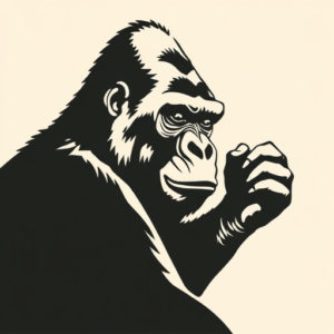 Negative Space Gorilla Tattoo