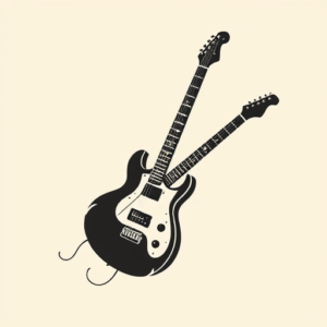 Negative Space Guitar Tattoo