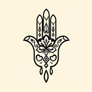 Negative Space Hamsa Tattoo