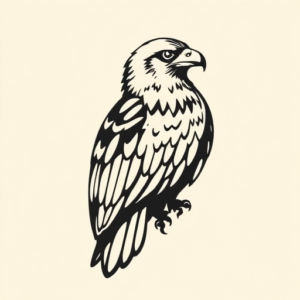 Negative Space Hawk Tattoo