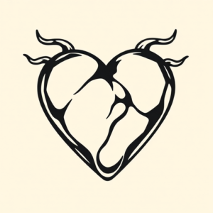 Negative Space Heart Tattoo