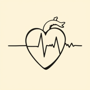 Negative Space Heartbeat Tattoo