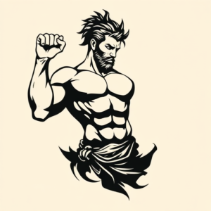 Negative Space Hercules Tattoo