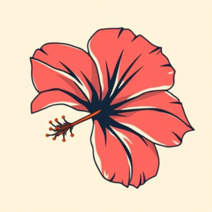 Negative Space Hibiscus Tattoo