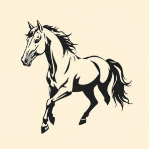 Negative Space Horse Tattoo