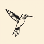 Negative Space Hummingbird Tattoo