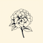 Negative Space Hydrangea Tattoo