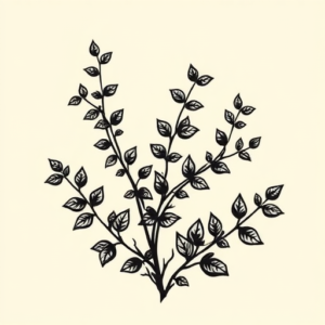 Negative Space Ivy Tattoo