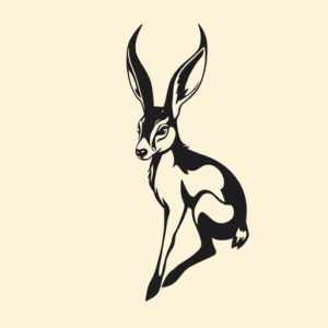 Negative Space Jackalope Tattoo