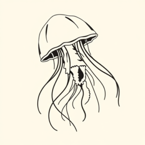 Negative Space Jellyfish Tattoo