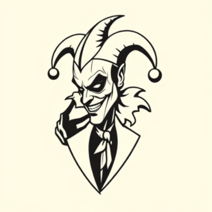 Negative Space Jester Tattoo