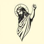 Negative Space Jesus Tattoo