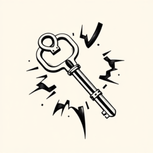 Negative Space Key Tattoo