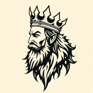 Negative Space King Tattoo
