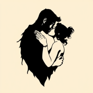 Negative Space Kiss Tattoo