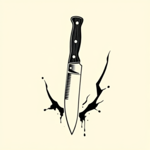 Negative Space Knife Tattoo