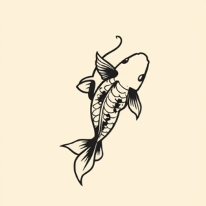 Negative Space Koi Tattoo