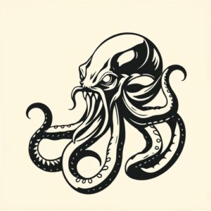 Negative Space Kraken Tattoo