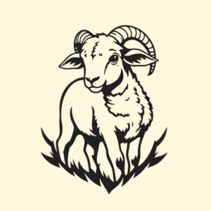 Negative Space Lamb Tattoo