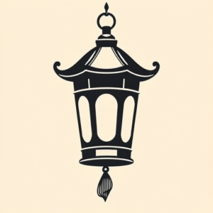 Negative Space Lantern Tattoo