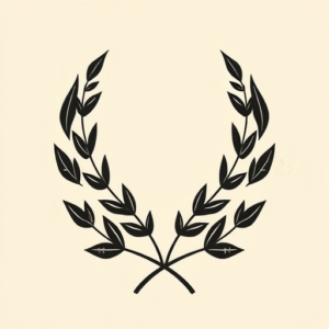 Negative Space Laurel Tattoo