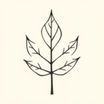 Negative Space Leaf Tattoo