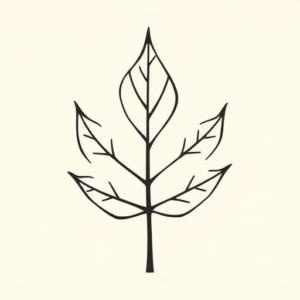 Negative Space Leaf Tattoo