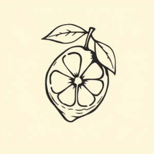 Negative Space Lemon Tattoo