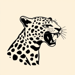 Negative Space Leopard Tattoo