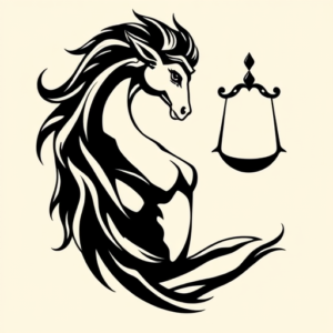 Negative Space Libra Tattoo