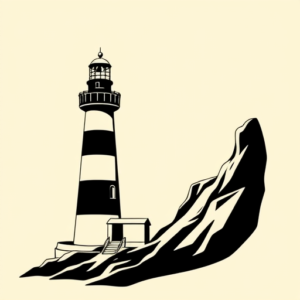Negative Space Lighthouse Tattoo