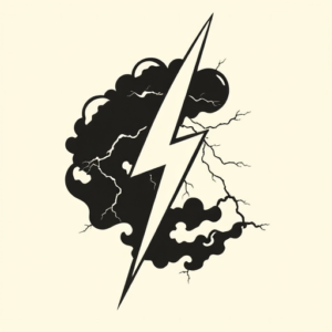 Negative Space Lightning Tattoo